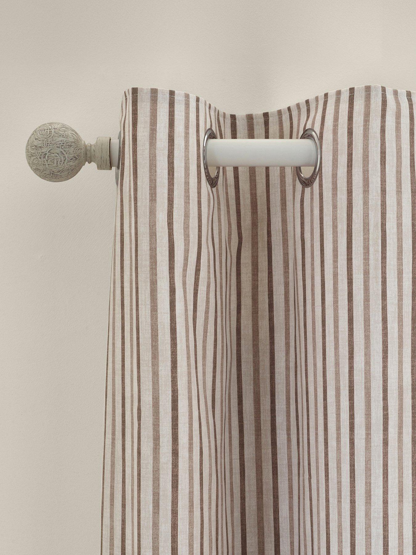 Catherine Lansfield Logan Stripe Curtains- 117x137cm(46x54inches)