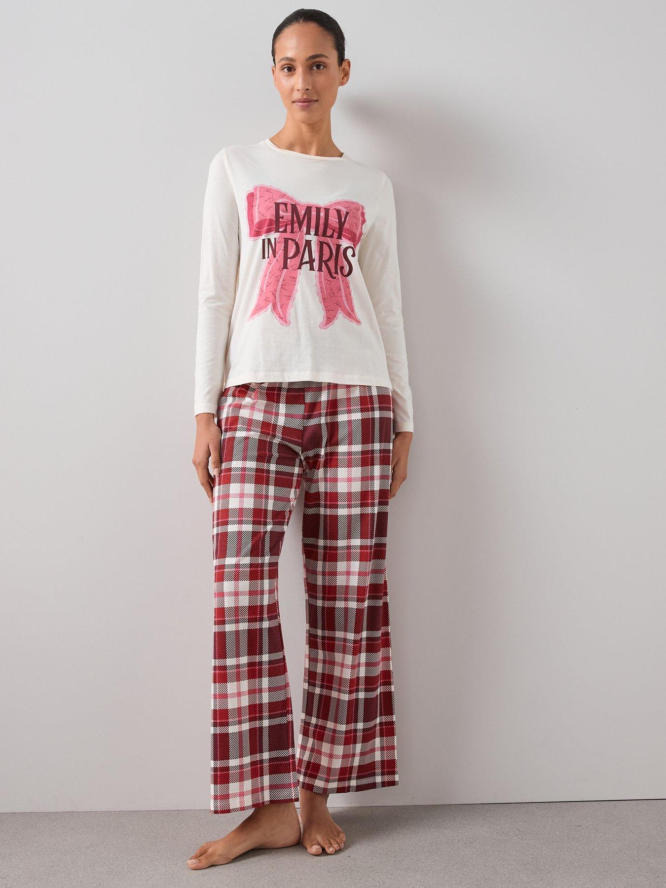 Image 5 of 7 of The Very Collection Emily In Paris Bow Print Long Leg Pyjama Set - Multi