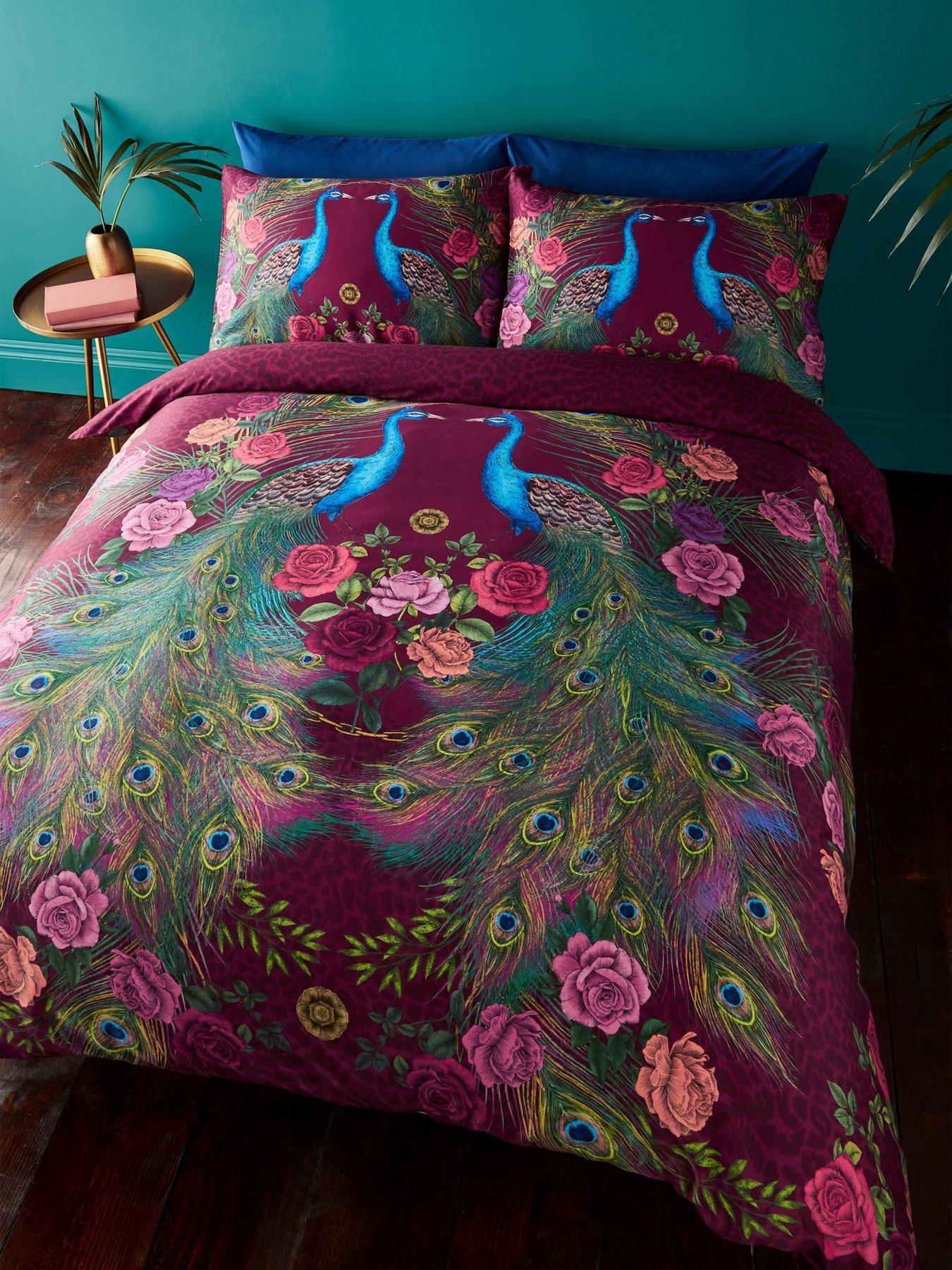 matthew-williamson-xanadu-peacock-200-thread-count-cotton-sateen-duvet-set-plum