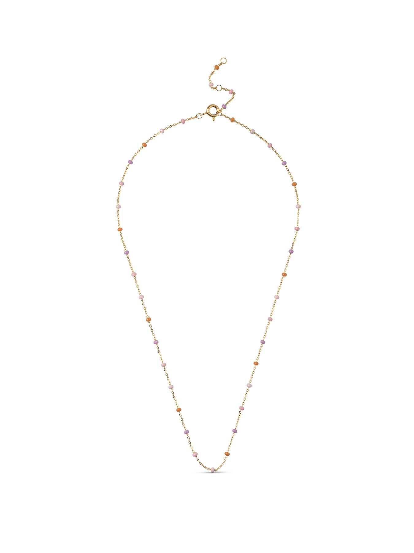 ENAMEL Copenhagen Lola Necklace 18ct Gold Plated 925 Sterling Silver - Blush