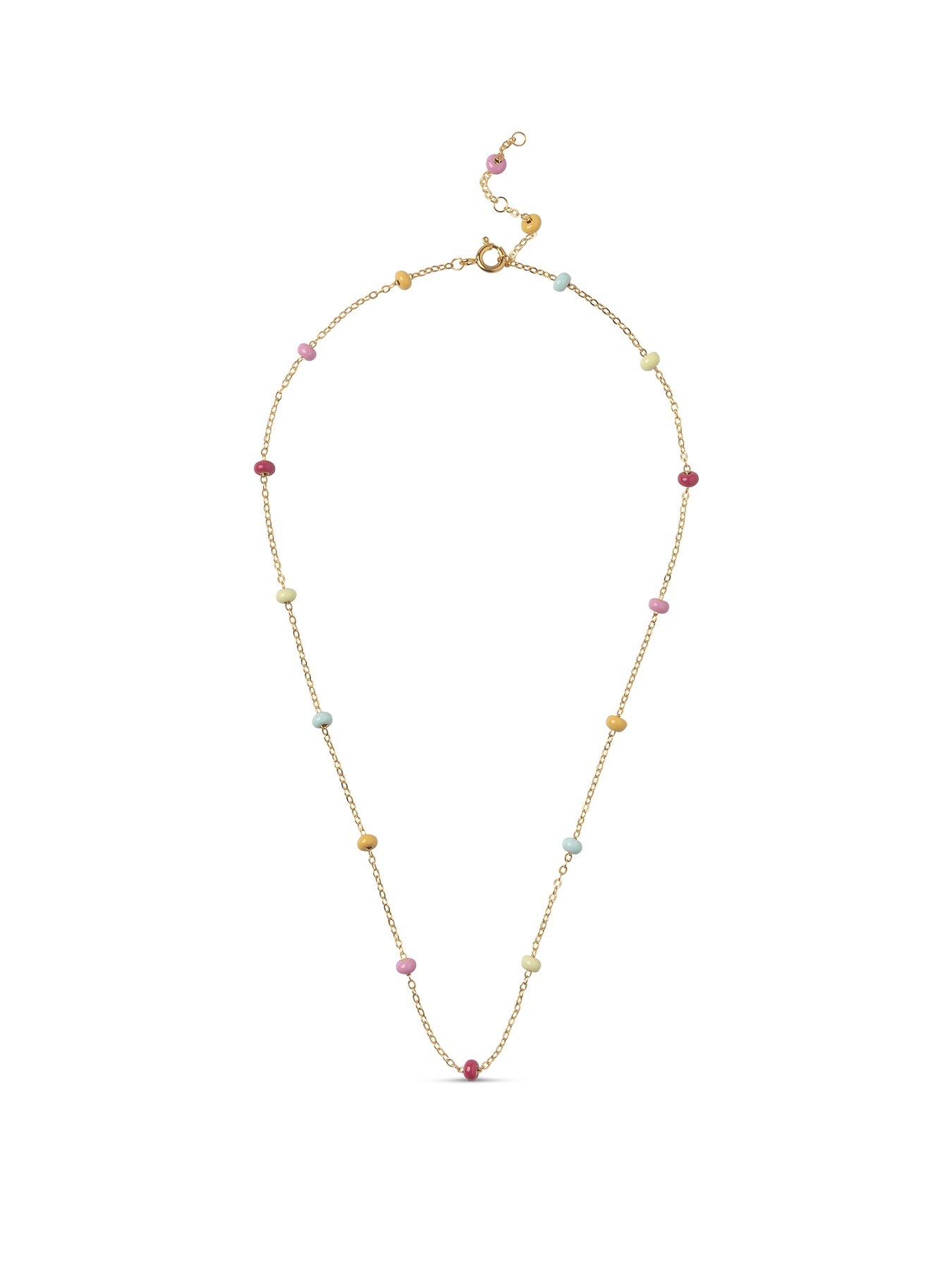 ENAMEL Copenhagen Lola Bold Necklace 18ct Gold Plated 925 Sterling Silver - Rainbow