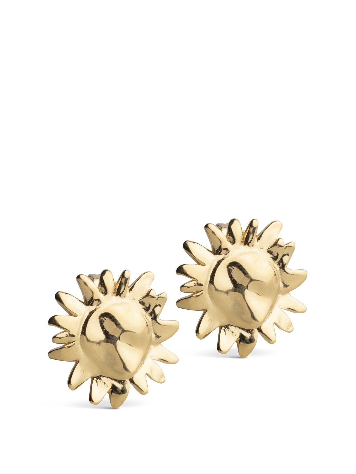 ENAMEL Copenhagen Sunshine Field Large Studs 18Ct Gold Plated 925 Sterling Silver