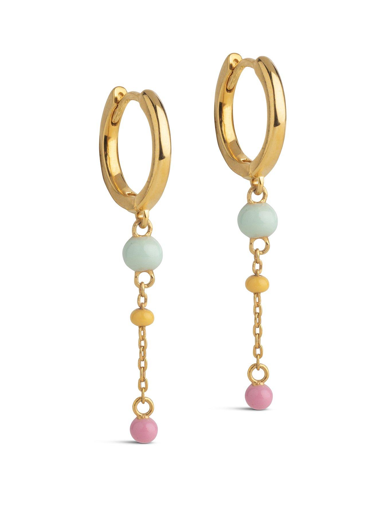 ENAMEL Copenhagen Lola Bold Hoops 18ct Gold Plated 925 Sterling Silver - Rainbow