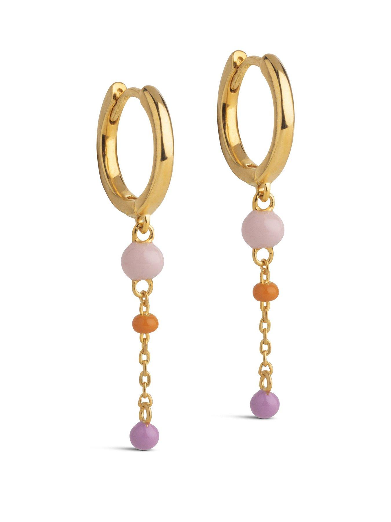 ENAMEL Copenhagen Lola Bold Hoops 18Ct Gold Plated 925 Sterling Silver - Blush