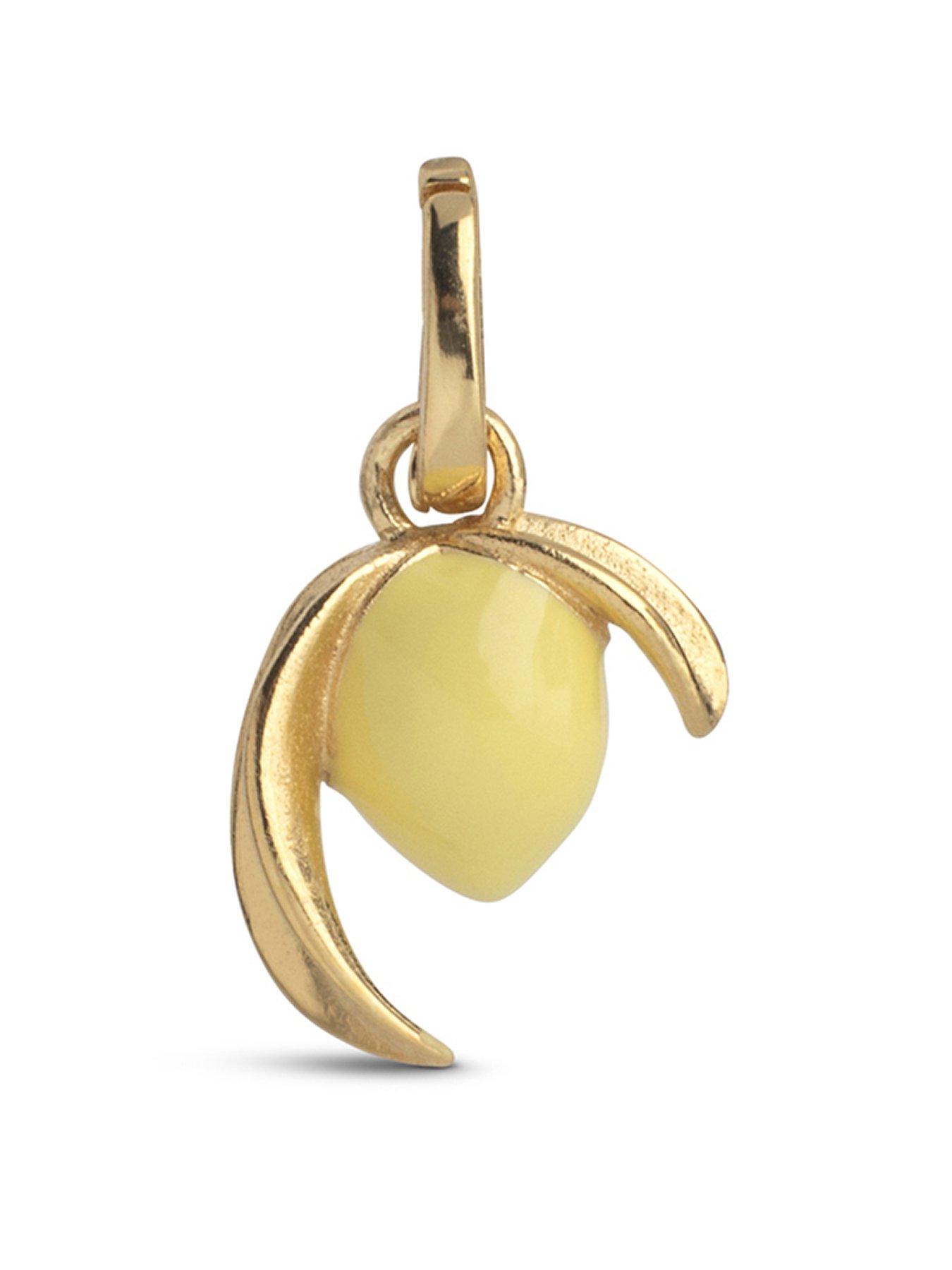 ENAMEL Copenhagen Lively Lemon Charm 18ct Gold Plated 925 Sterling Silver