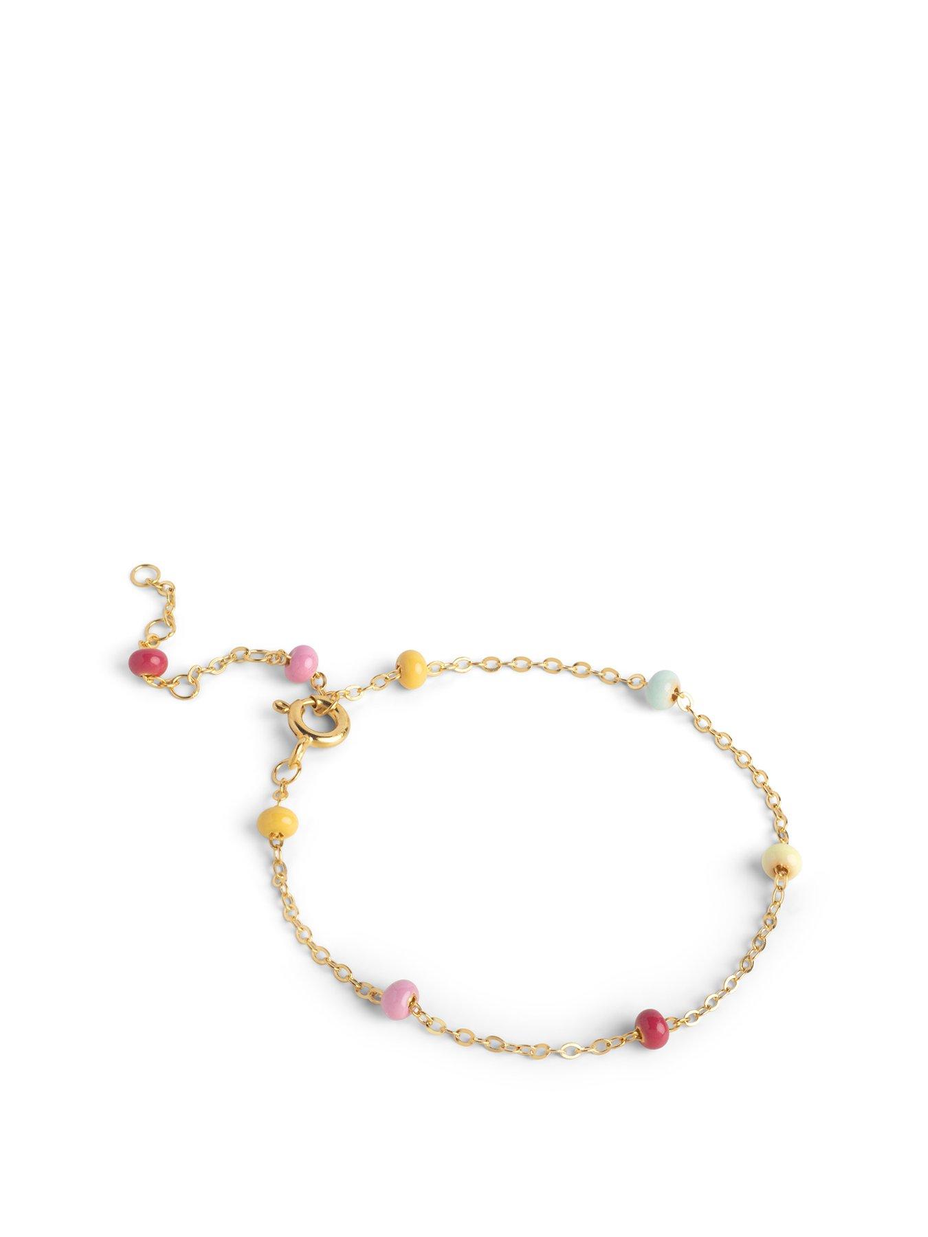 ENAMEL Copenhagen Lola Bold Bracelet 18ct Gold Plated 925 Sterling Silver - Rainbow