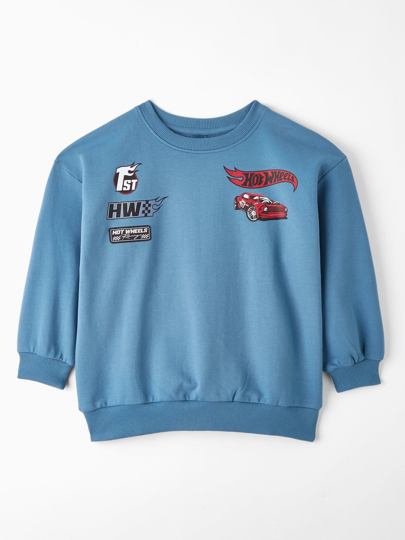 Image 2 of 4 of Hot Wheels Back Print Sweatshirt - Blue