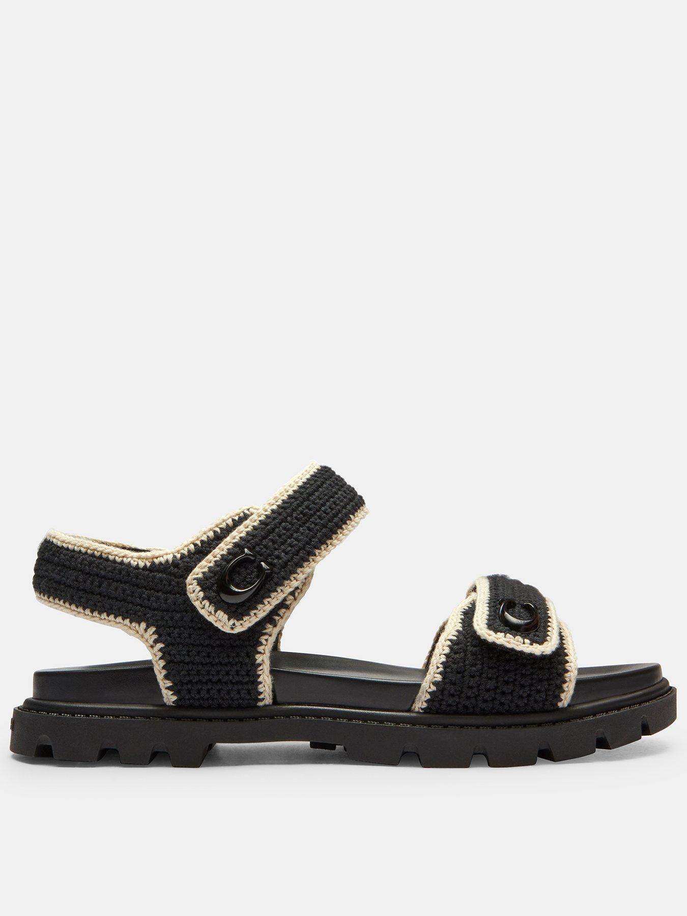 COACH Brynn Crochet Sandal - Black