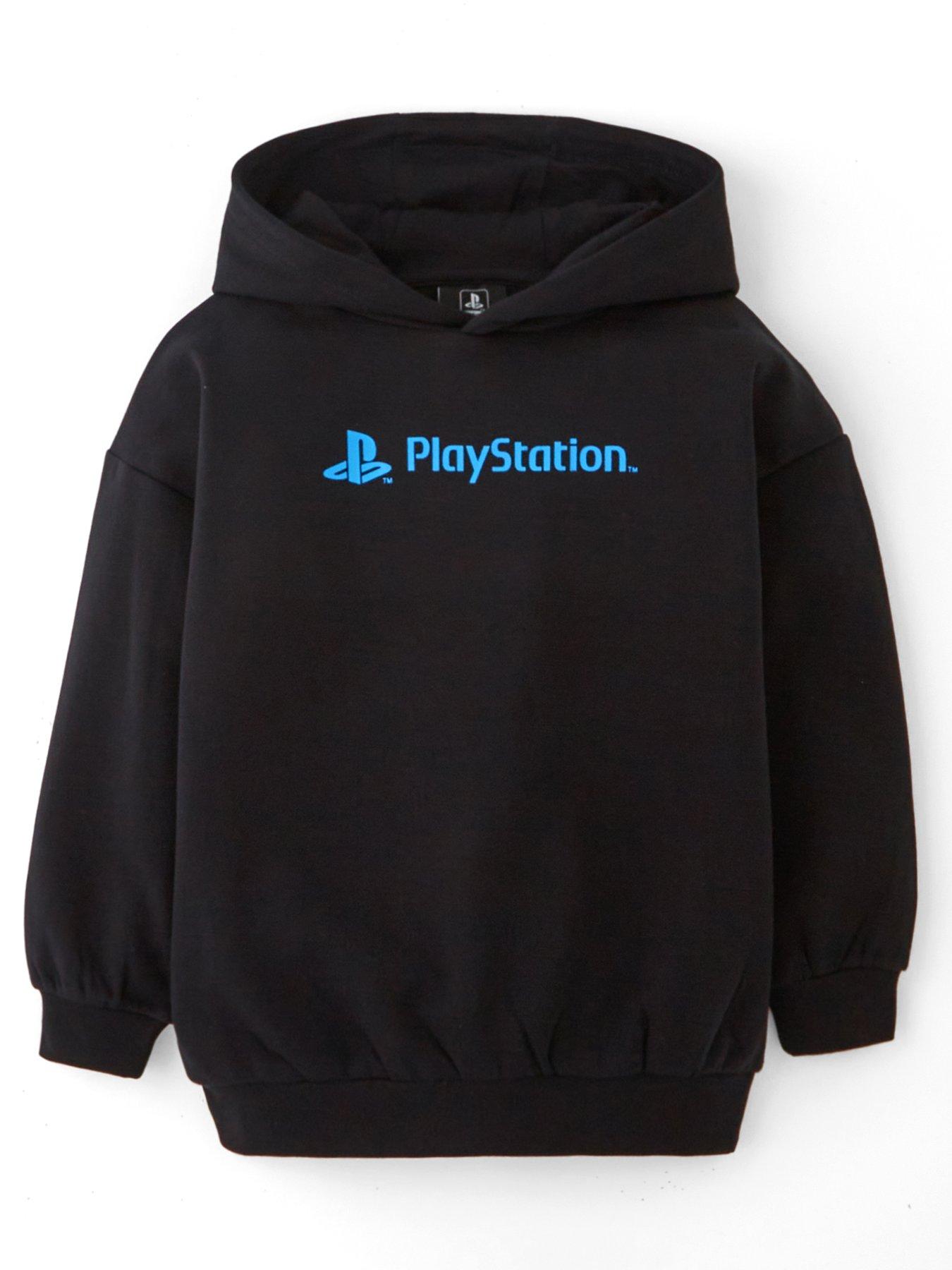 Playstation Back Print Hoodie - Black