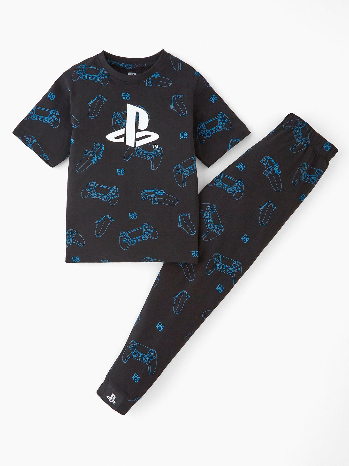 Image 1 of 4 of Playstation Short Sleeve Pyjamas - Black