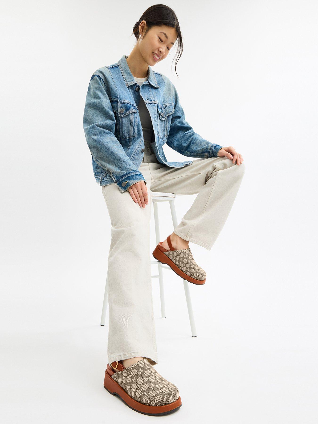 COACH Sculpted C Signature Textile Jacquard Platform Clog - Brown