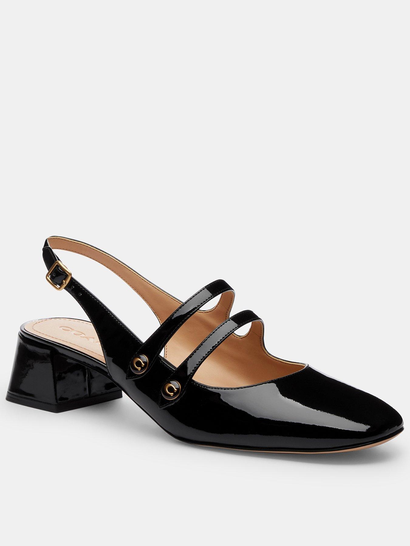 COACH Winley Patent Leather Slingback Mary Jane - Black