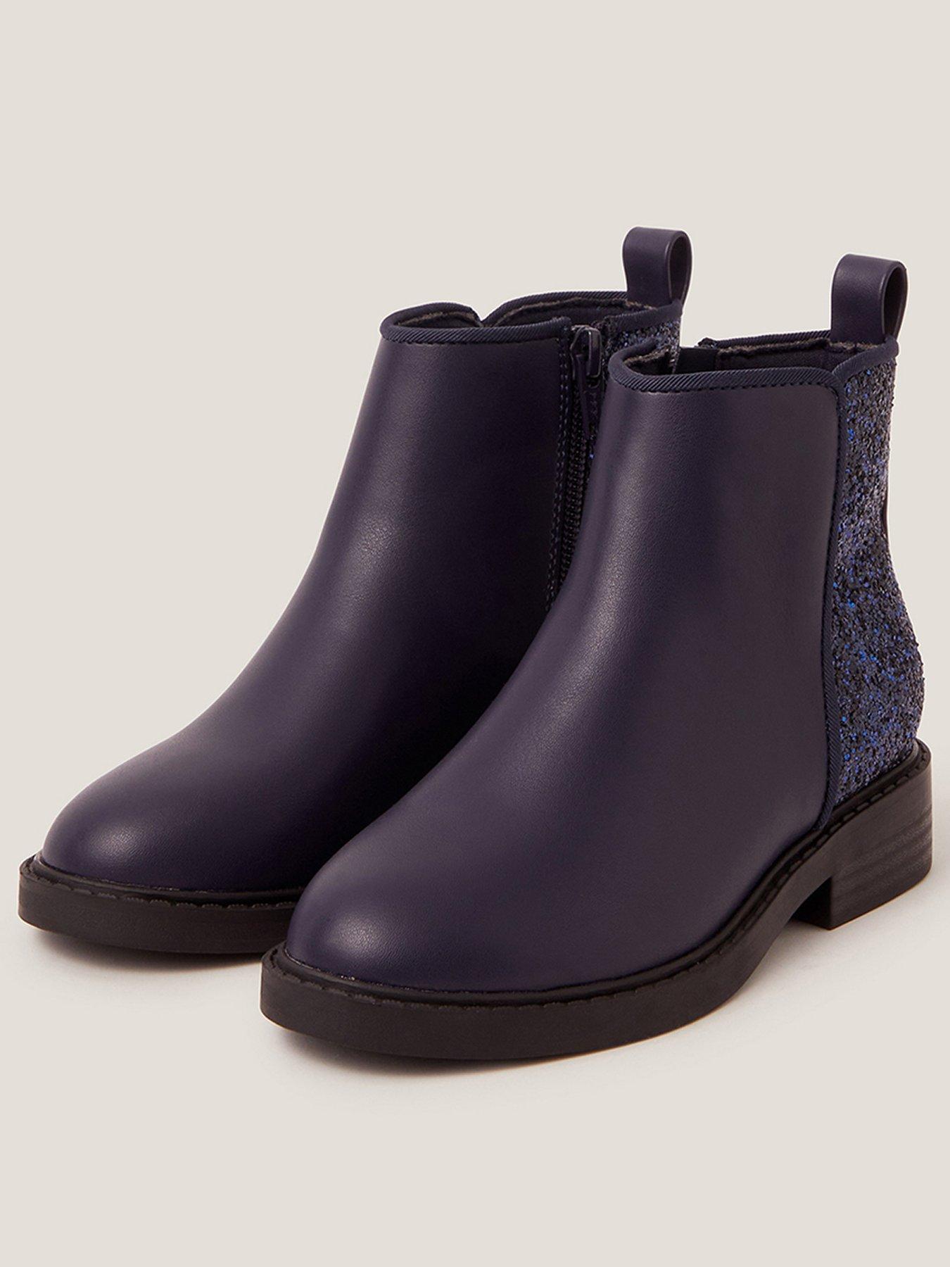 Monsoon Girls Glitter Contrast Boots Navy Very - Main Image