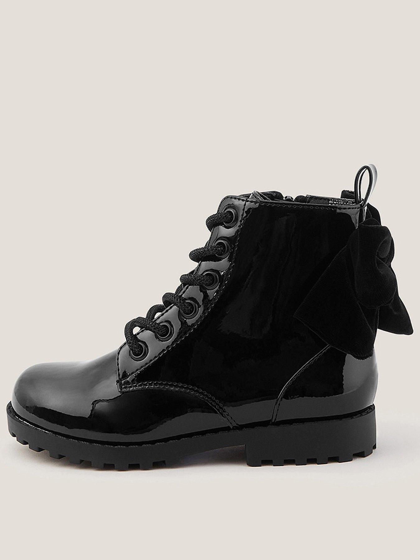 undefined Girls Dazzle Laces Bow Boots - Black