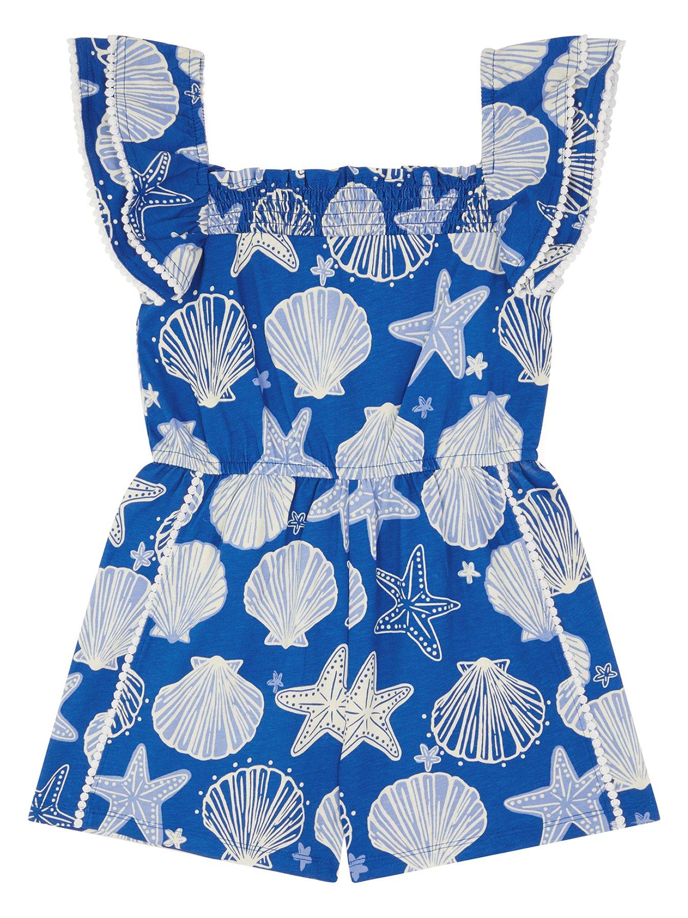 undefined Girls Jelly Haze Navy Shell Playsuit - Blue