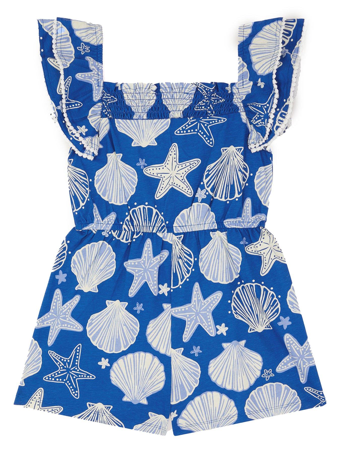 Image 2 of 3 of Monsoon Girls Jelly Haze Navy Shell Playsuit - Blue