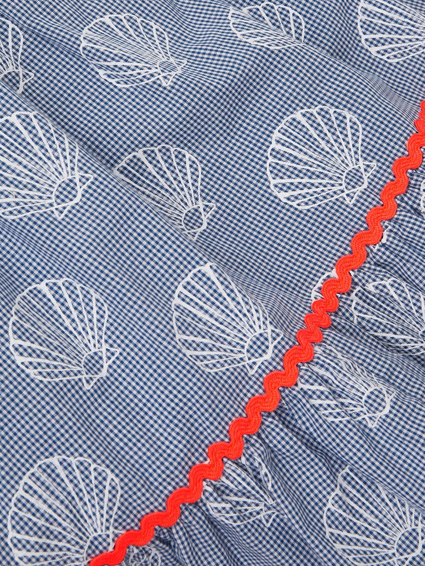 Image 3 of 3 of Monsoon Girls Gingham Shell Printed Dress - Blue