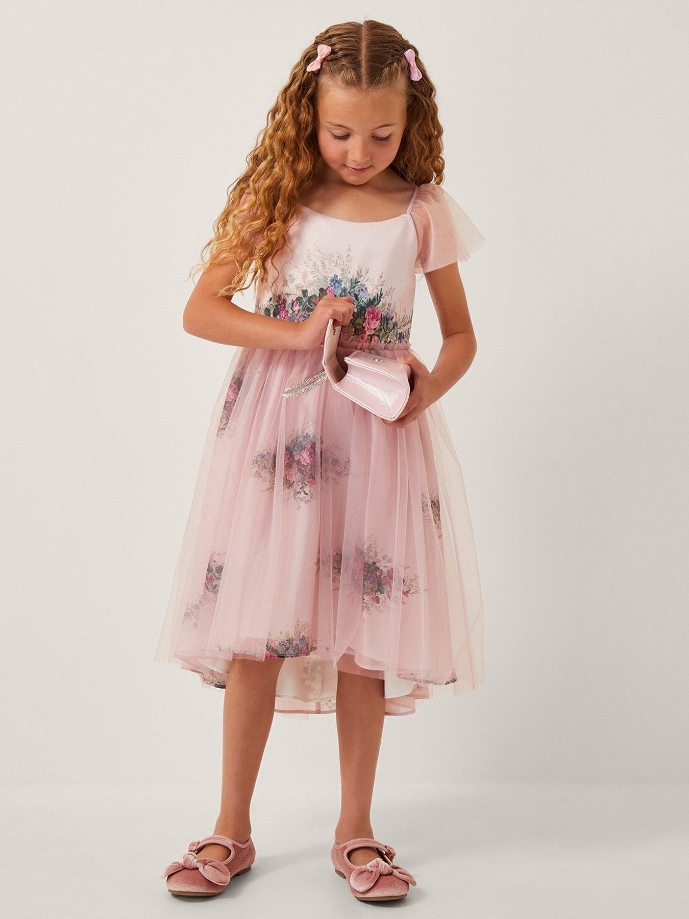 undefined Girls Charlotte Placement Print Dress - Pink