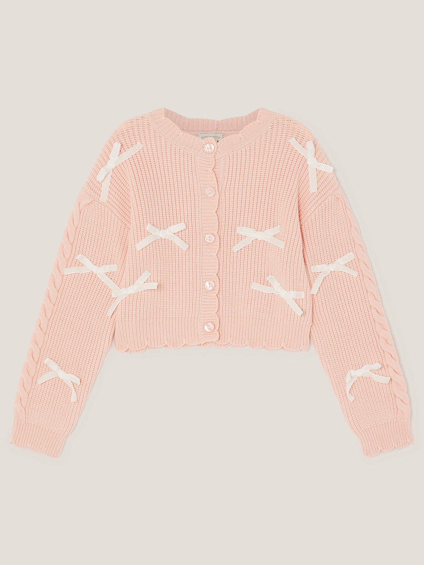 undefined Girls Bow Cardigan - Pink