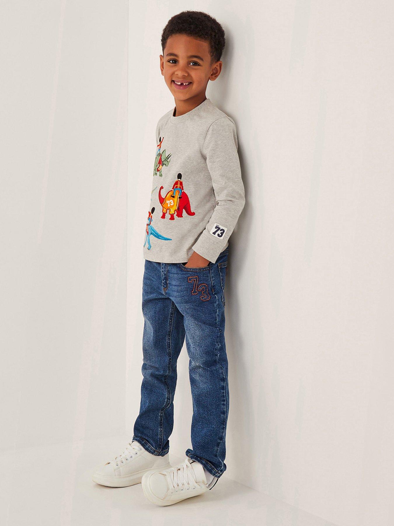 undefined Boys Long Sleeve London Varsity T-shirt - Grey