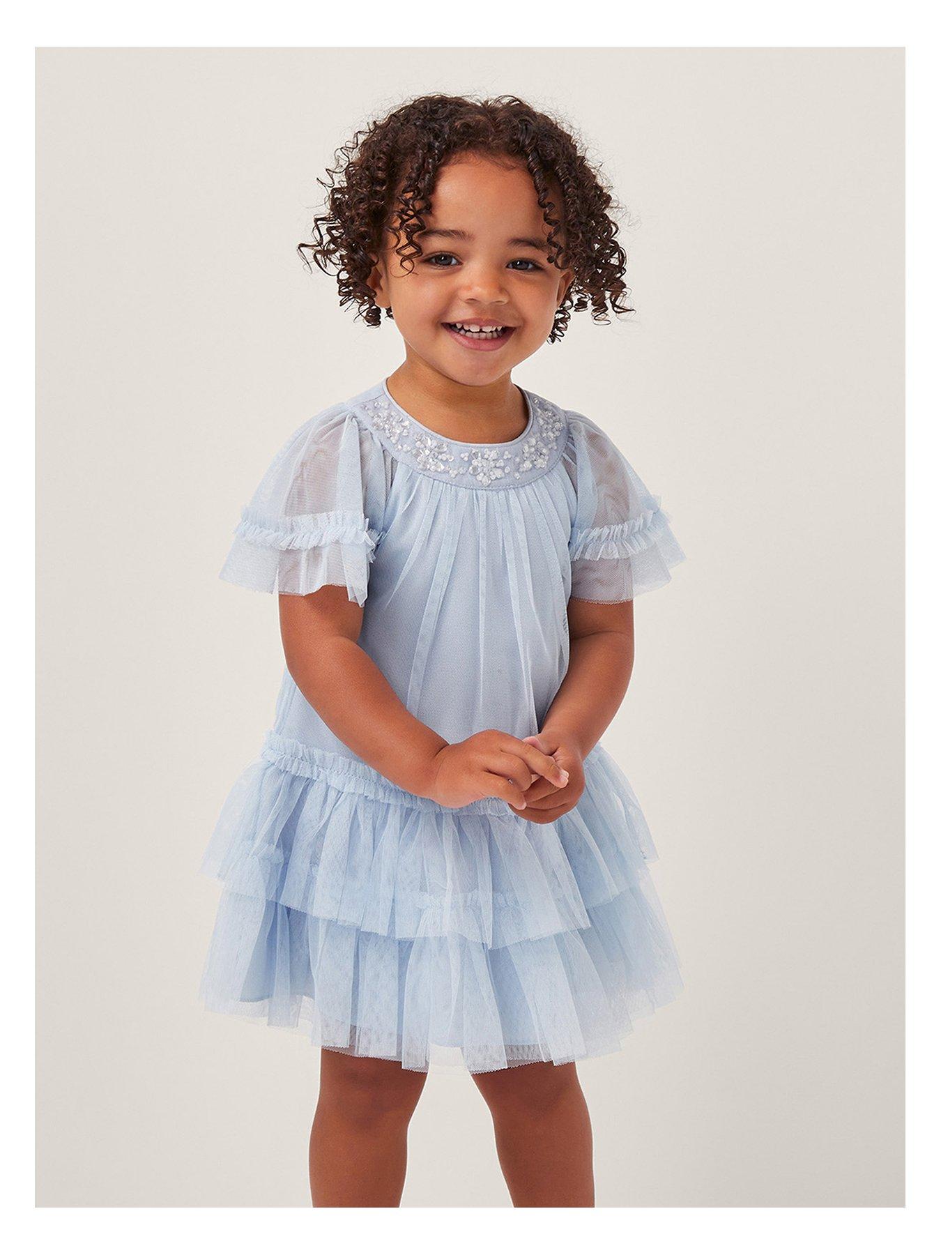 undefined Baby Girls Anastasia Beaded Dress - Light Blue