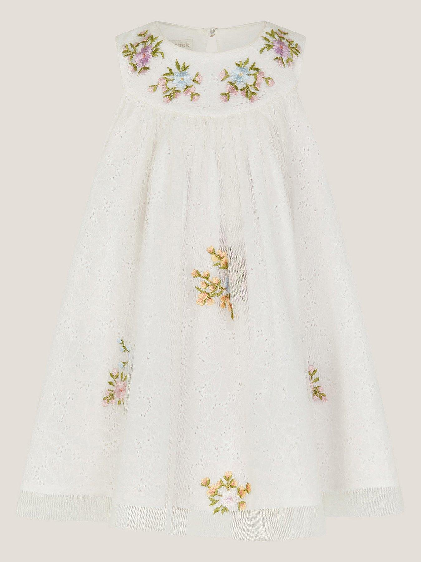 undefined Baby Girls Aria Embroidered Dress - Ivory