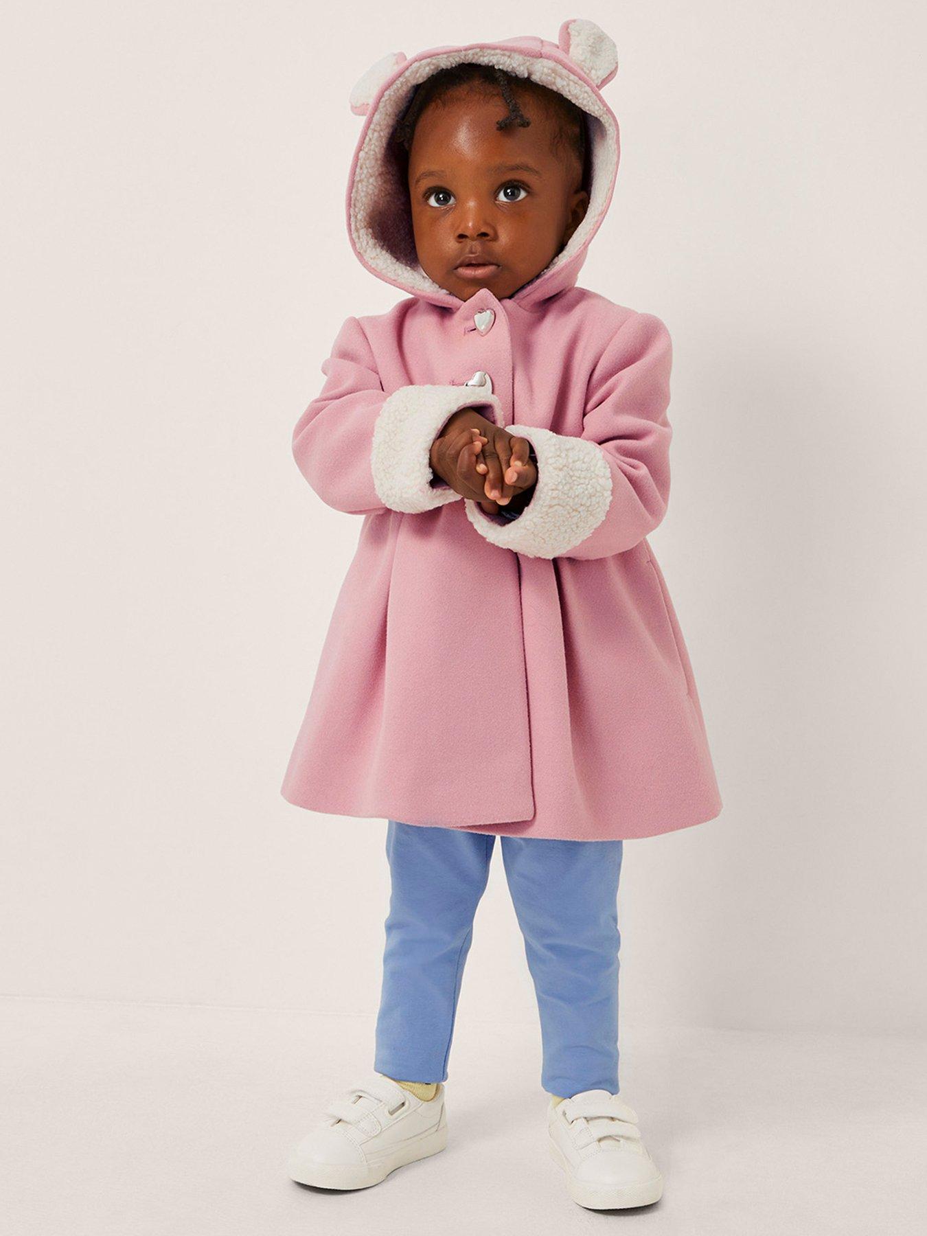 Monsoon Baby Girls Bunny Ears Coat - Pink