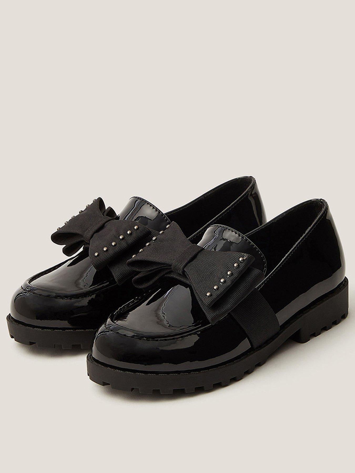 Image 2 of 3 of Monsoon Girls Bow Loafers - Black