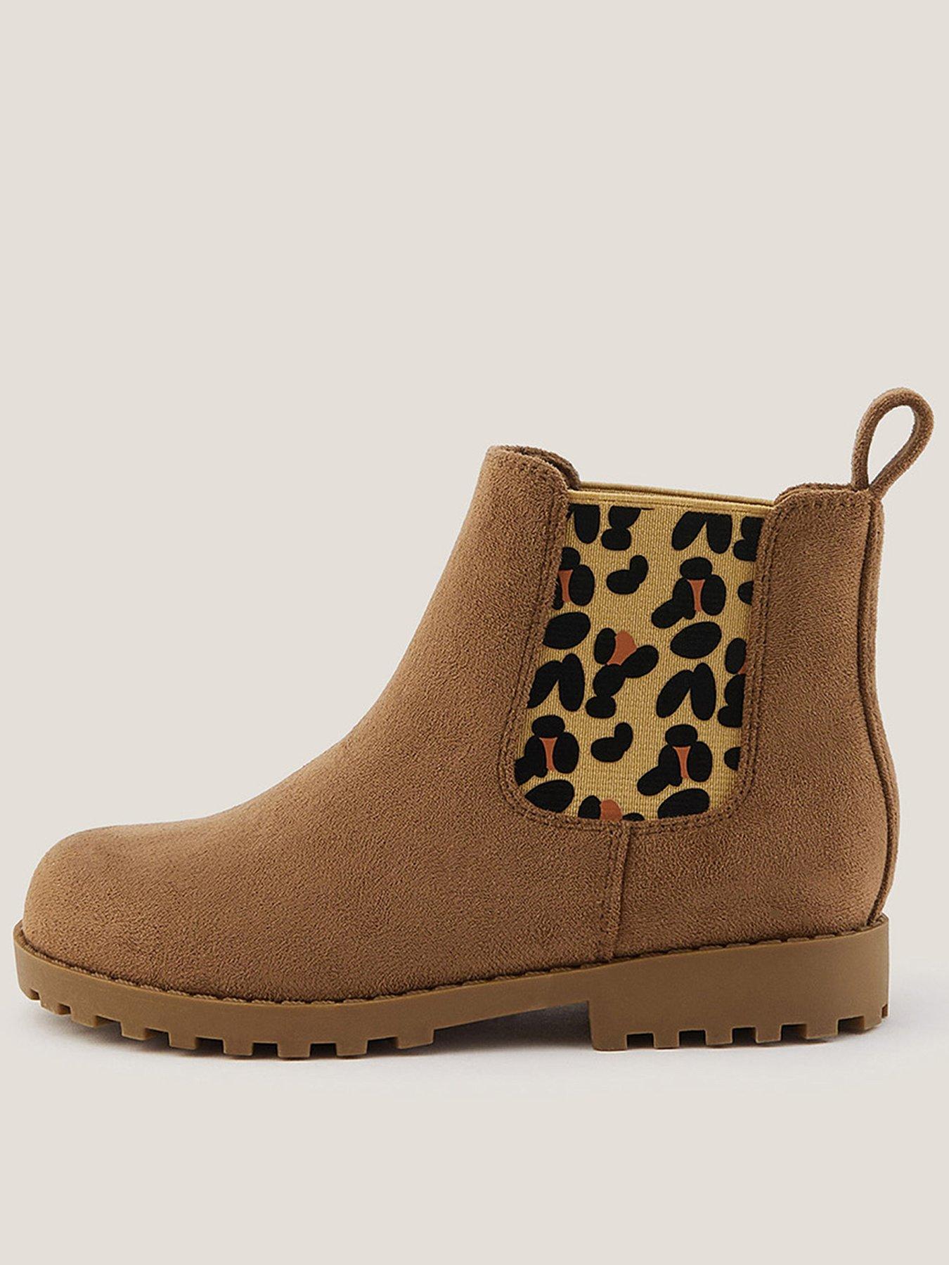 Monsoon Girls Leopard Boots Brown Very