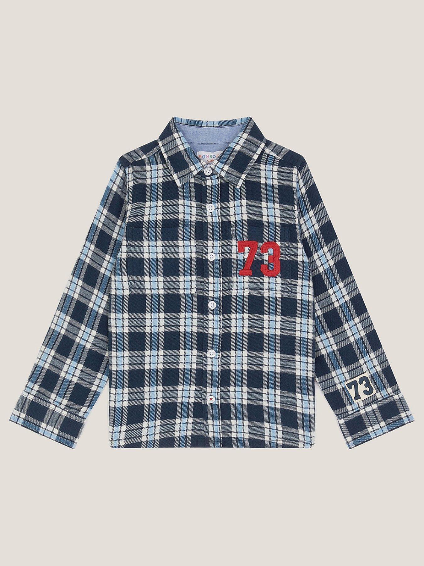 Image 1 of 3 of Monsoon Boys 73 Logo Check Shirt - Blue