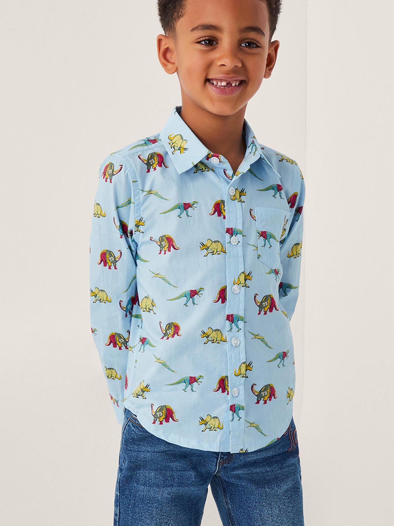undefined Boys Dinosaur Print Shirt - Blue