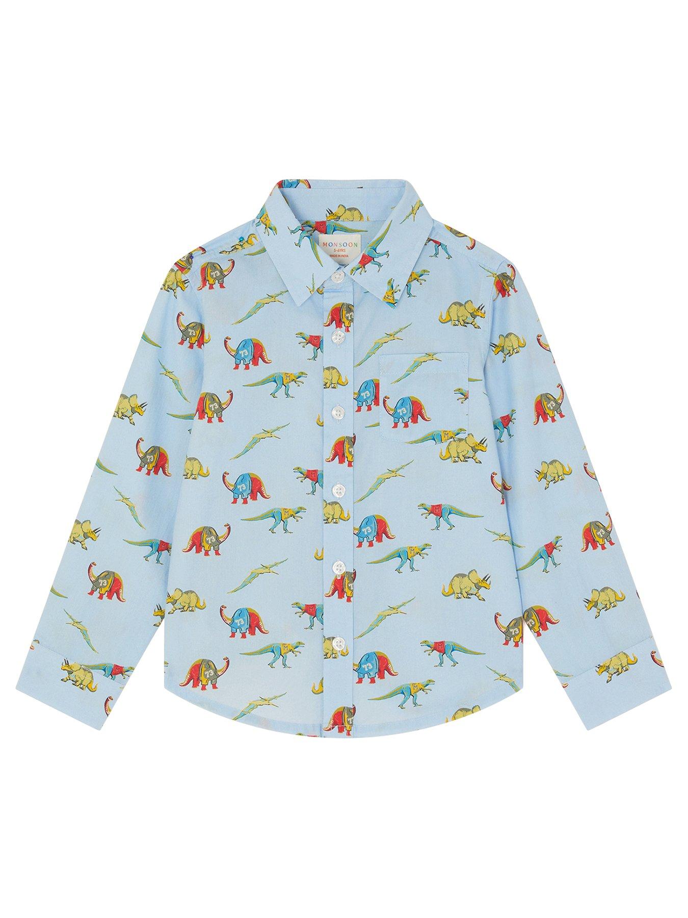 undefined Boys Dinosaur Print Shirt - Blue