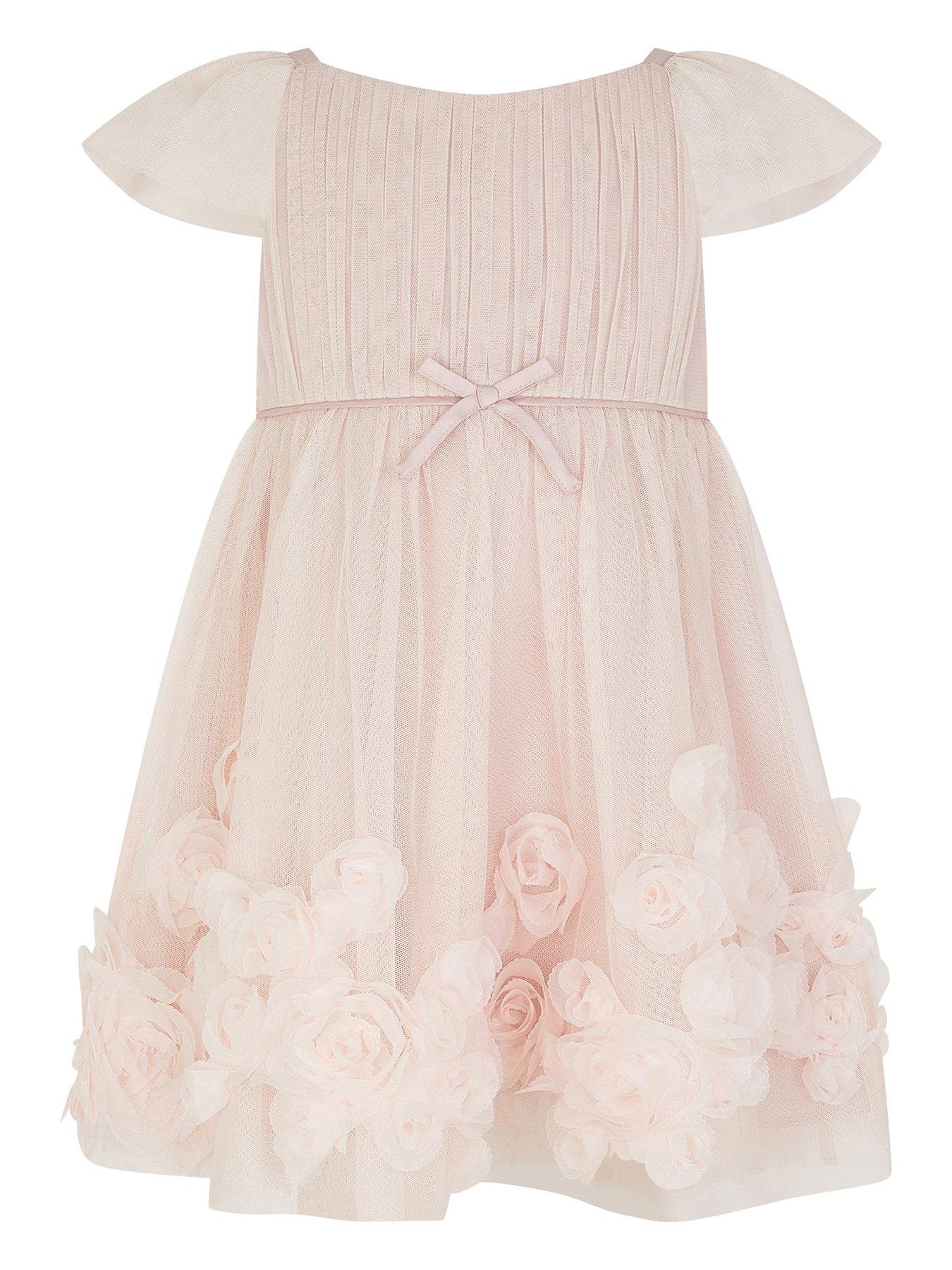 Image 1 of 3 of Monsoon Baby Girls Evangaline Rose Dress - Pink