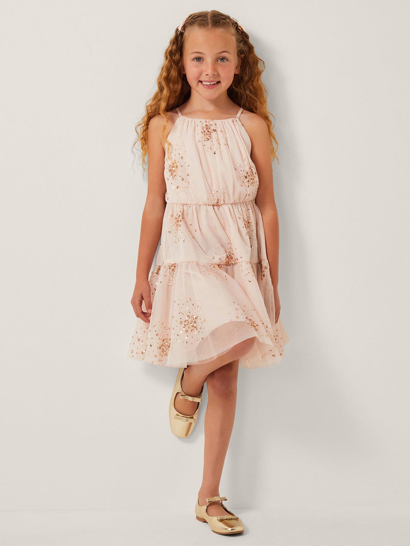 undefined Girls Tilly Scatter Sequin Dress - Pink