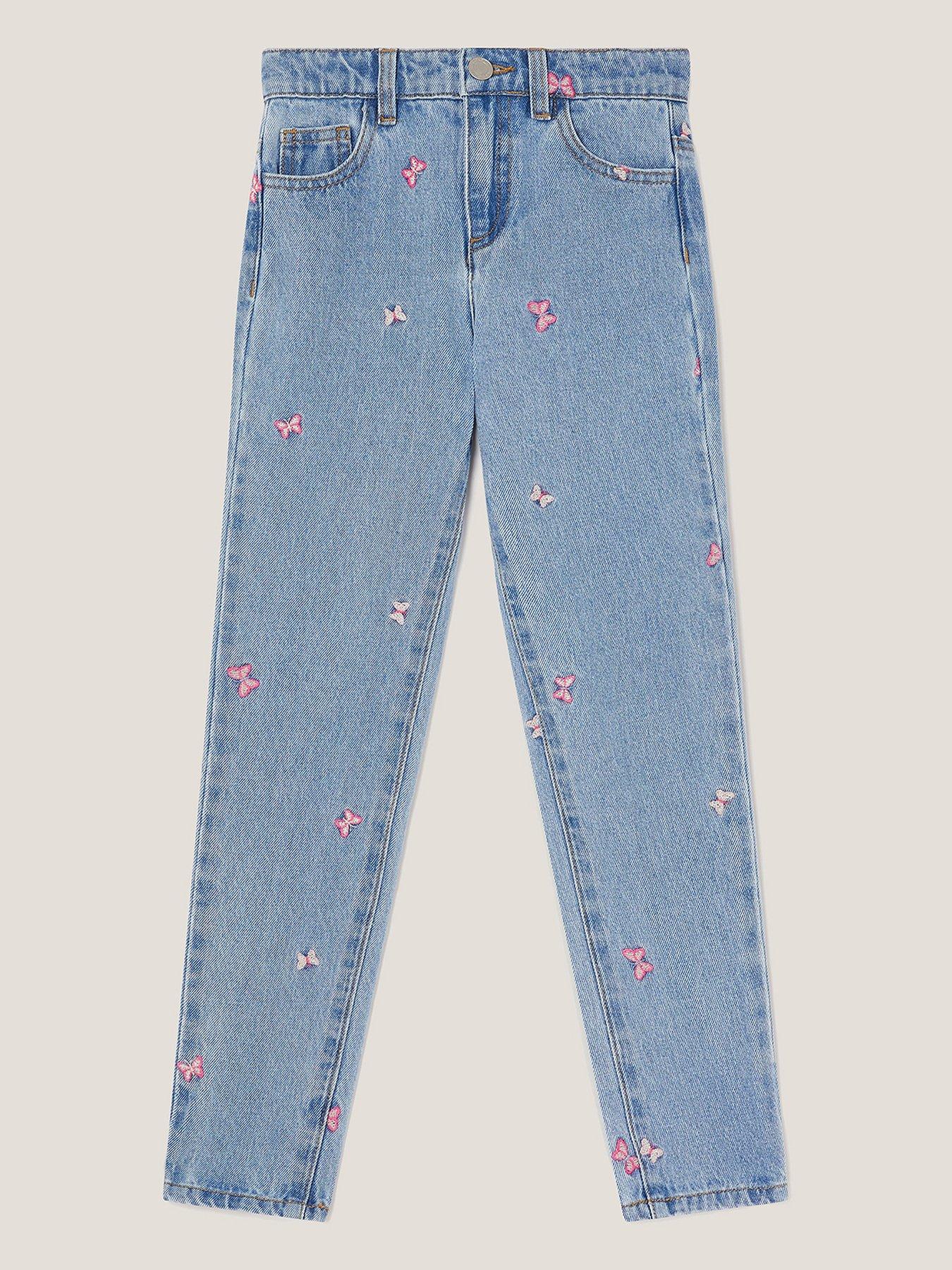 undefined Girls Butterfly All Over Jeans - Blue