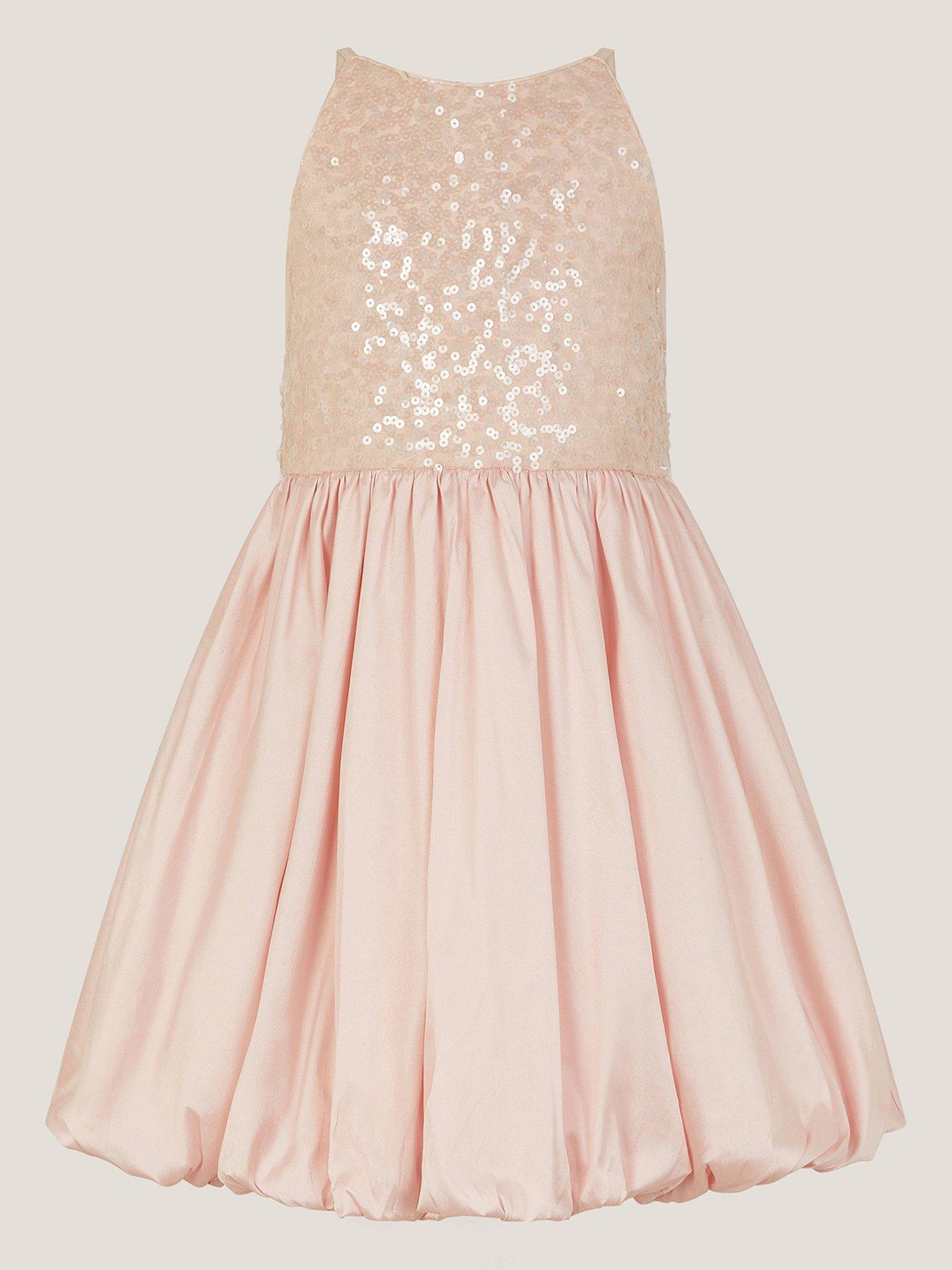 undefined Girls Taffeta Bubble Hem Truth Dress - Light Pink