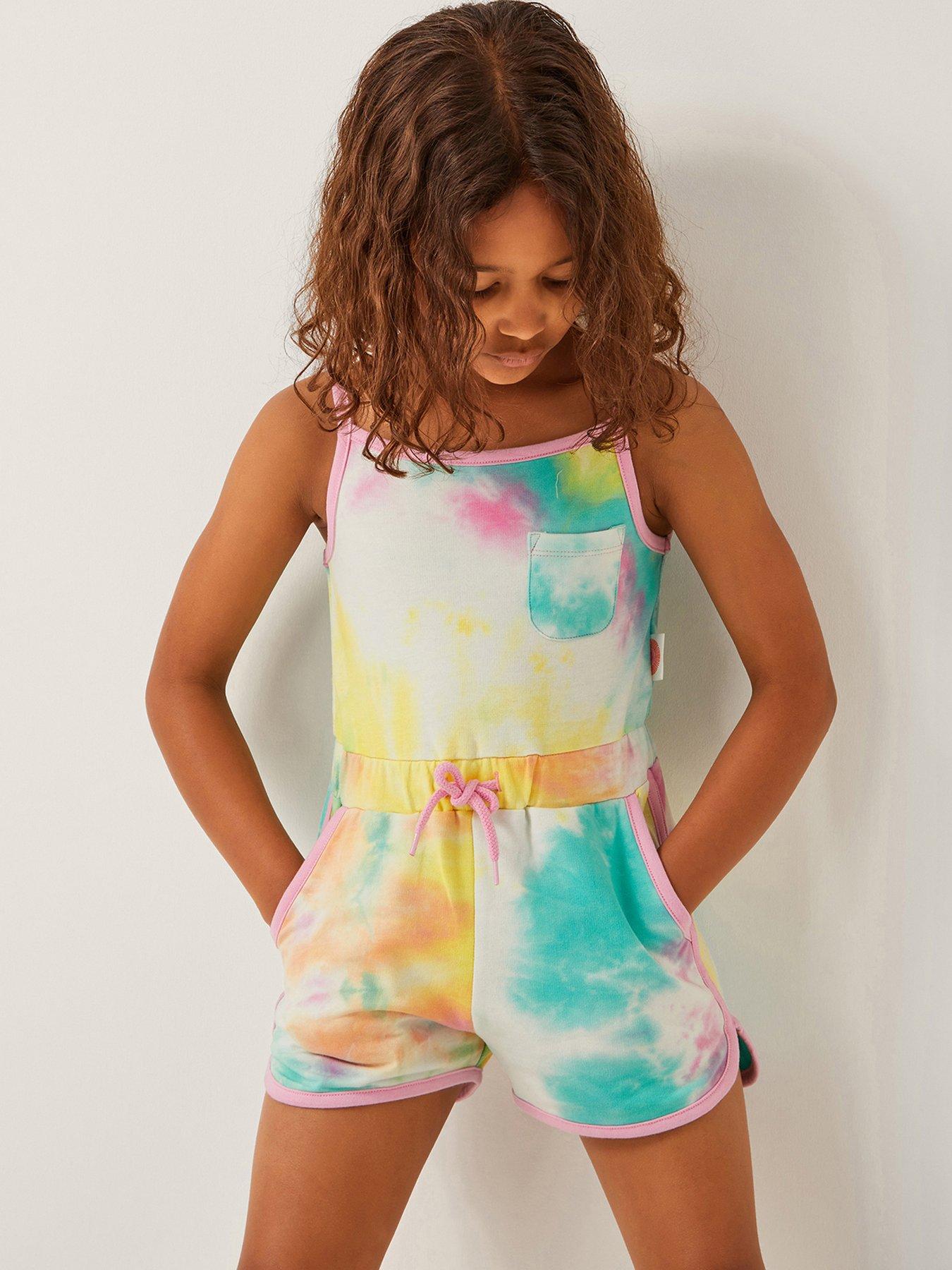 undefined Girls Tie Dye Playsuit - Multi