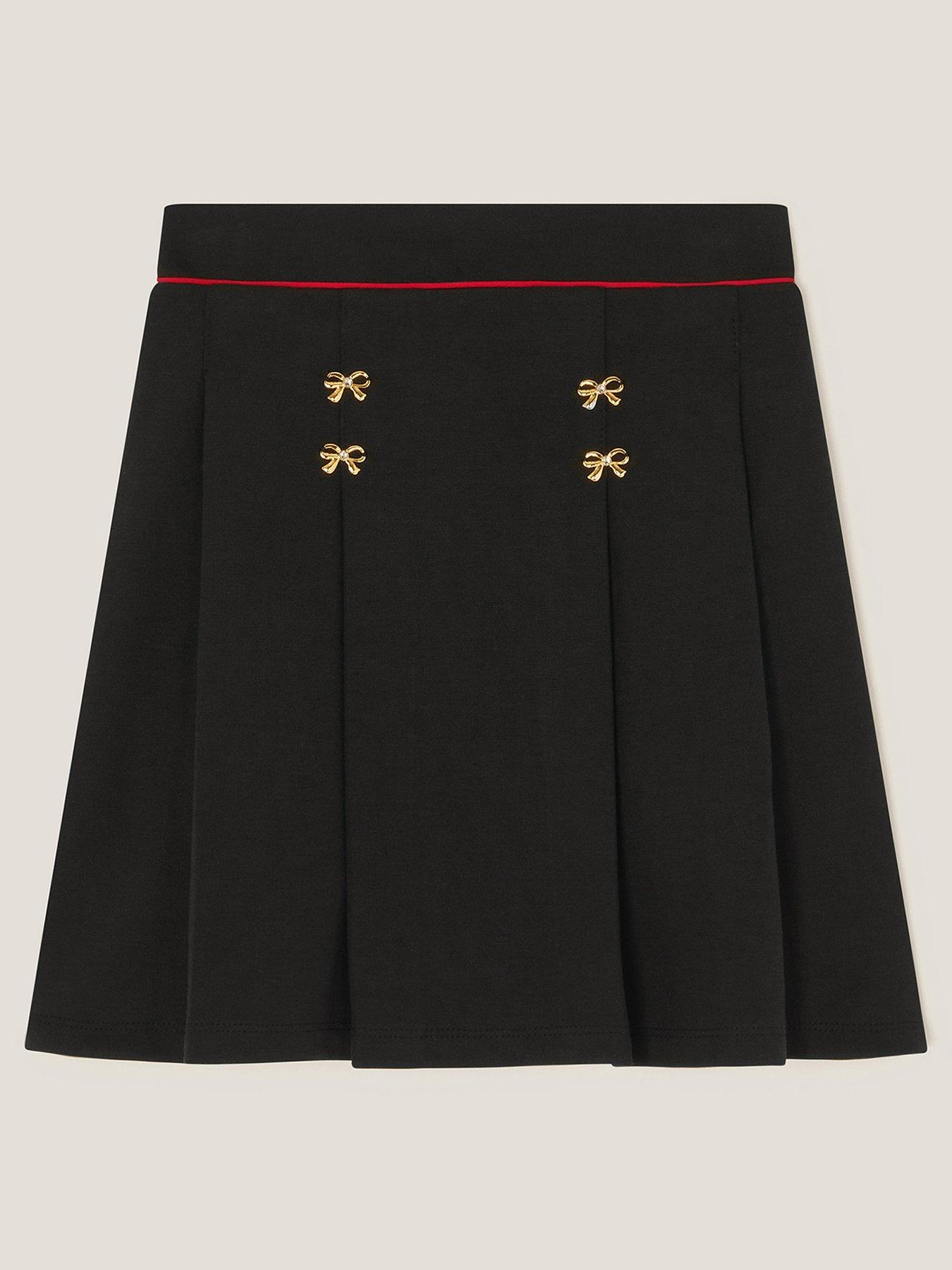 undefined Girls Bow Pleat Pointe Skirt - Black