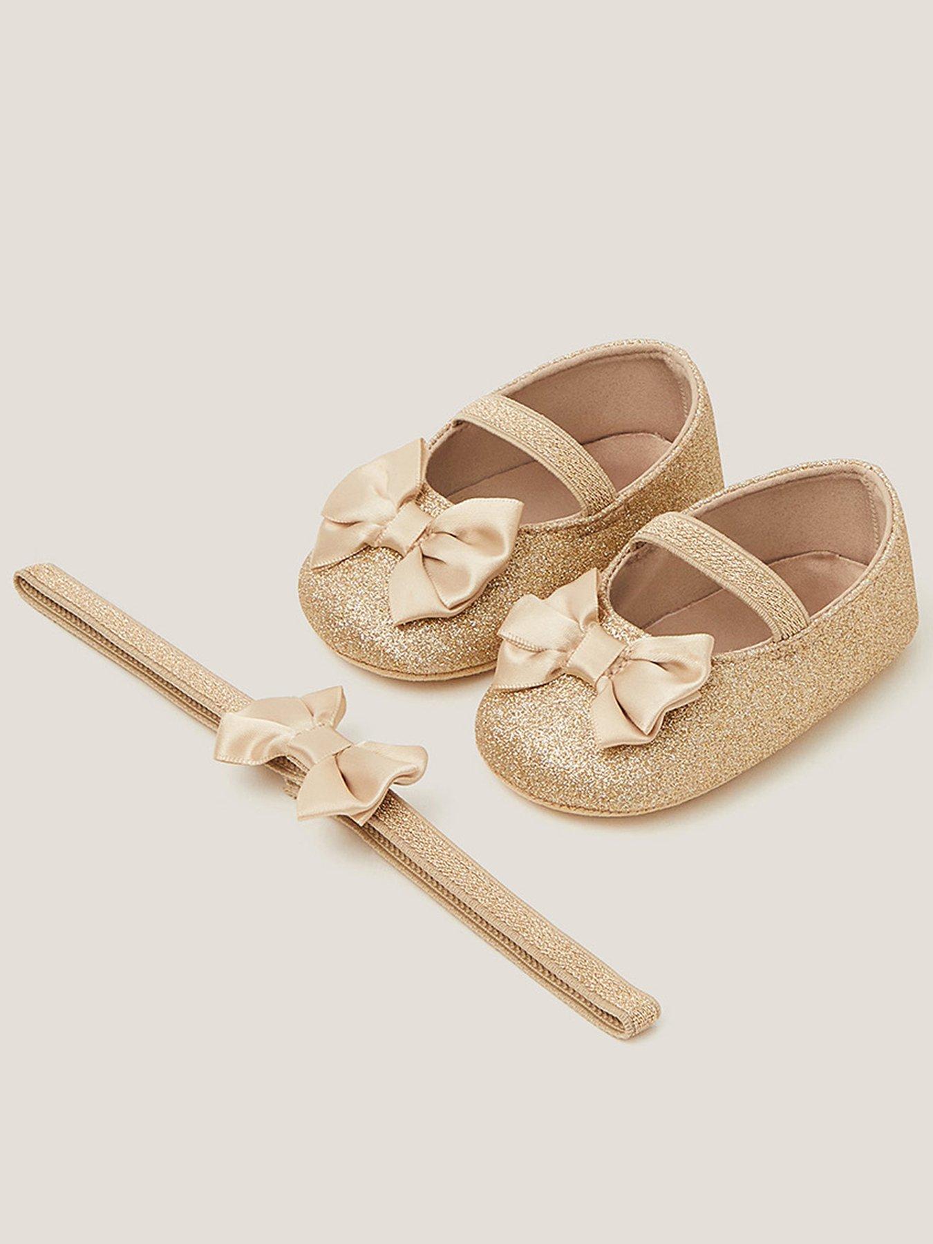 undefined Baby Girls Glitter Bow Bootie - Gold