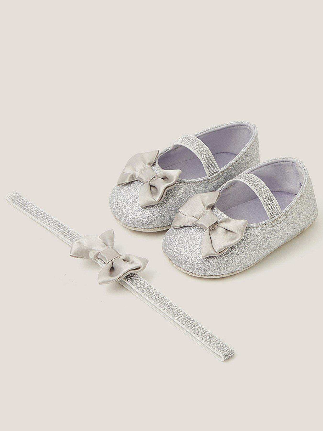 undefined Baby Girls Glitter Bow Bootie - Silver