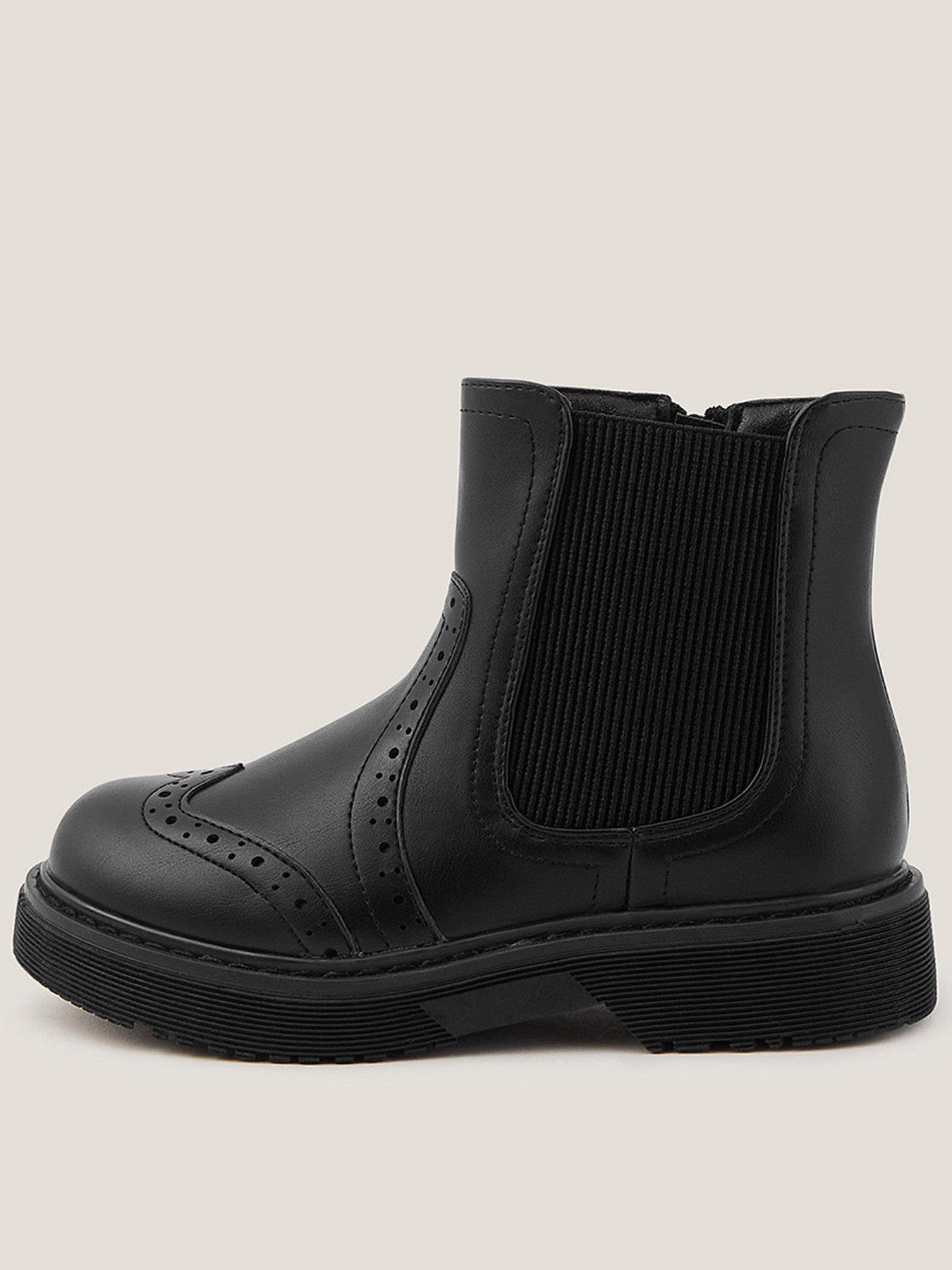 Monsoon Girls Brogue Chelsea Boot Black Very