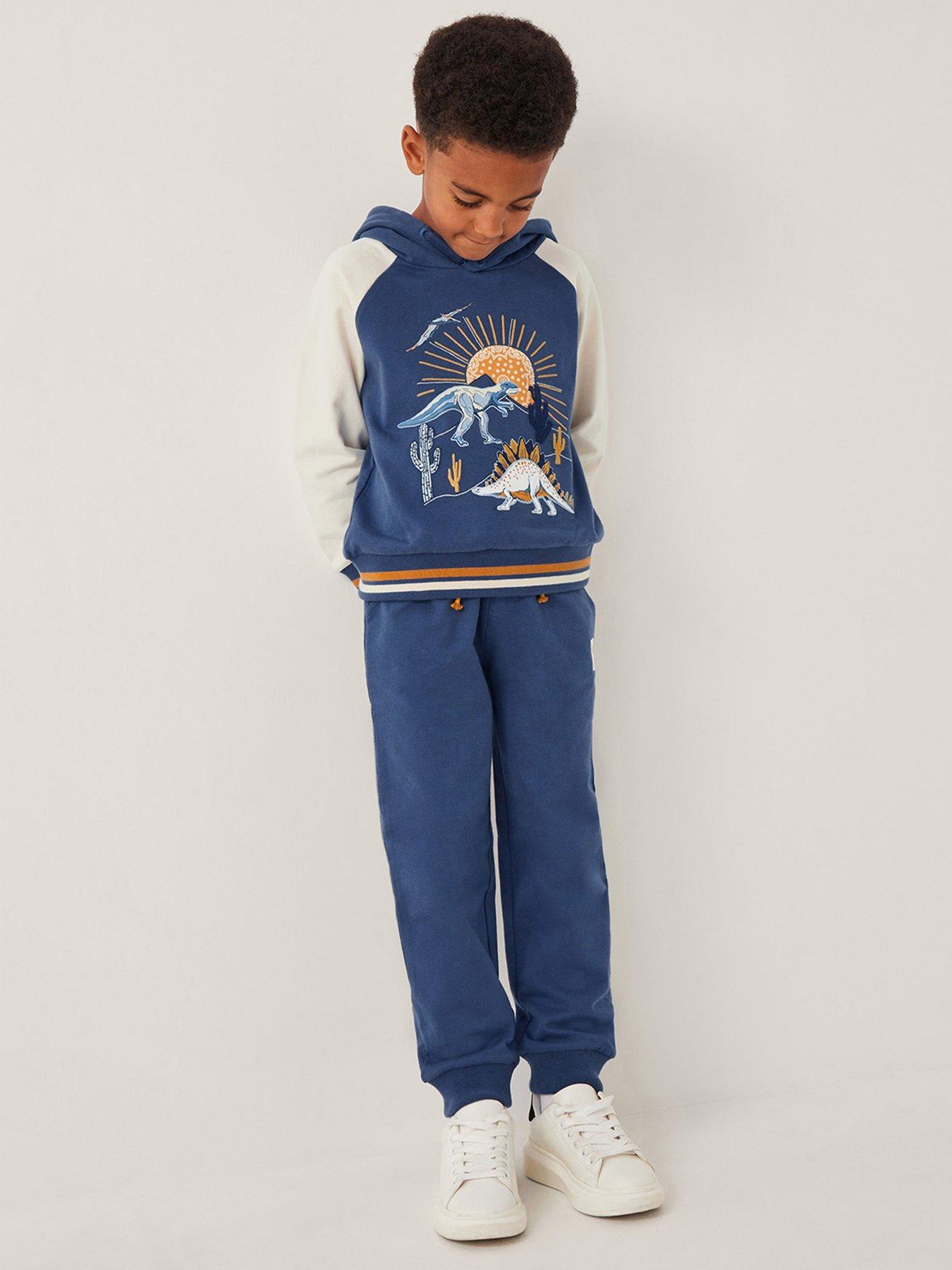Monsoon Boys Dinosaur Sweat Set Navy Very