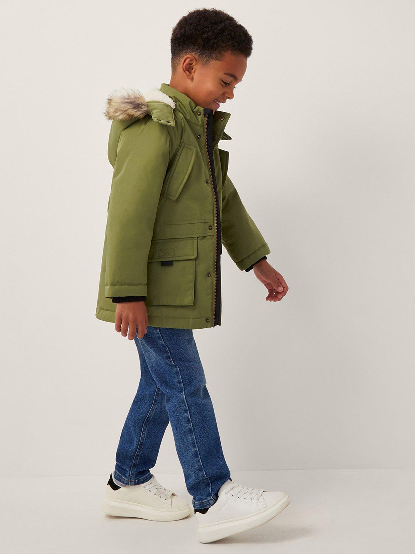 undefined Boys Hooded Parka - Green