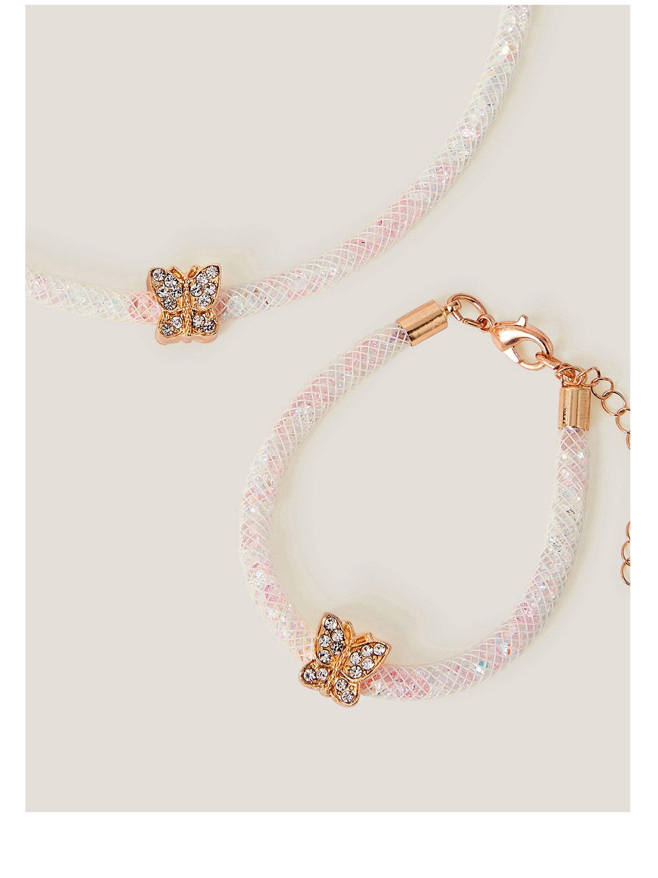undefined Girls Encased Bracelet & Necklace Set - Gold