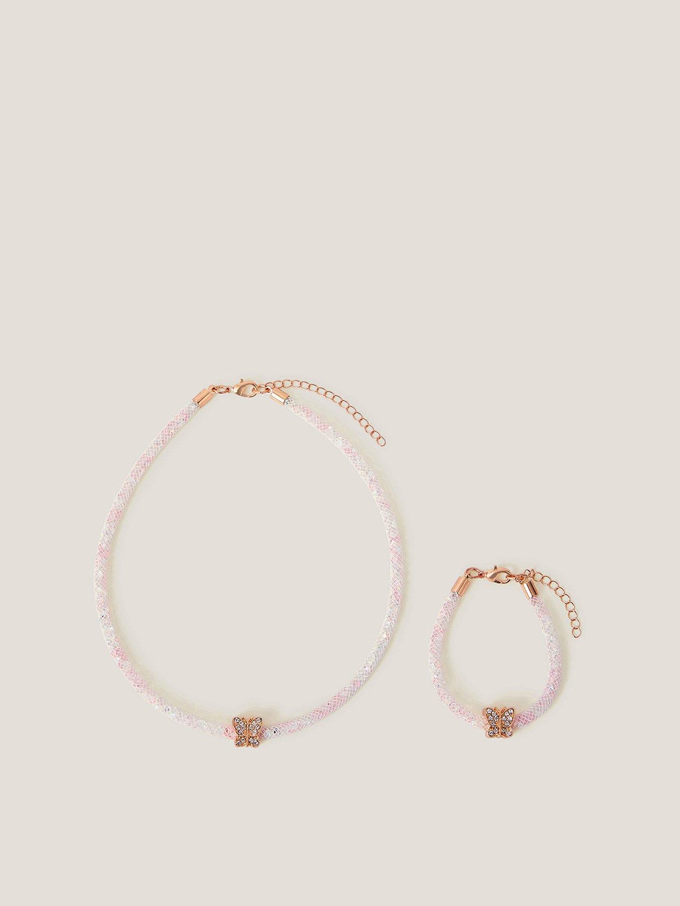Image 2 of 2 of Monsoon Girls Encased Bracelet &amp; Necklace Set - Gold