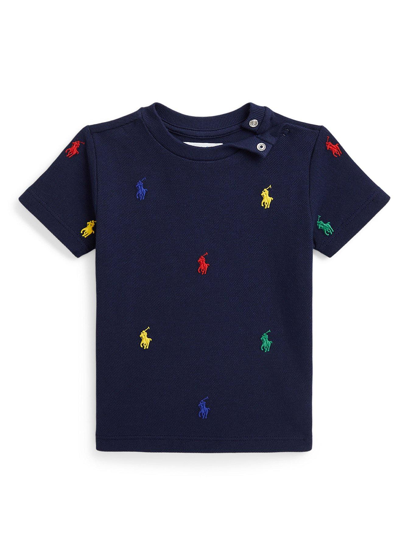 Polo Ralph Lauren Baby Boys All Over Polo Short Sleeve T-shirt - Navy