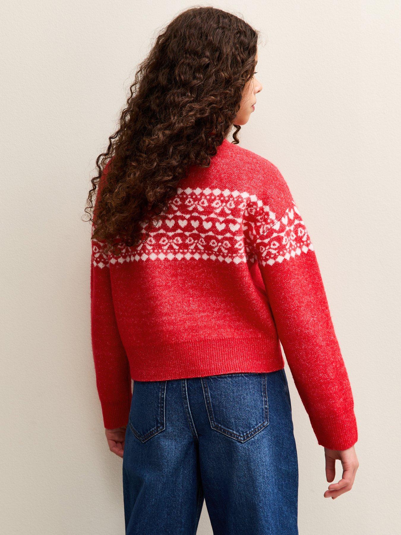 Image 2 of 5 of New Look 915 Girls Fairisle Crew Neck Jumper - Red