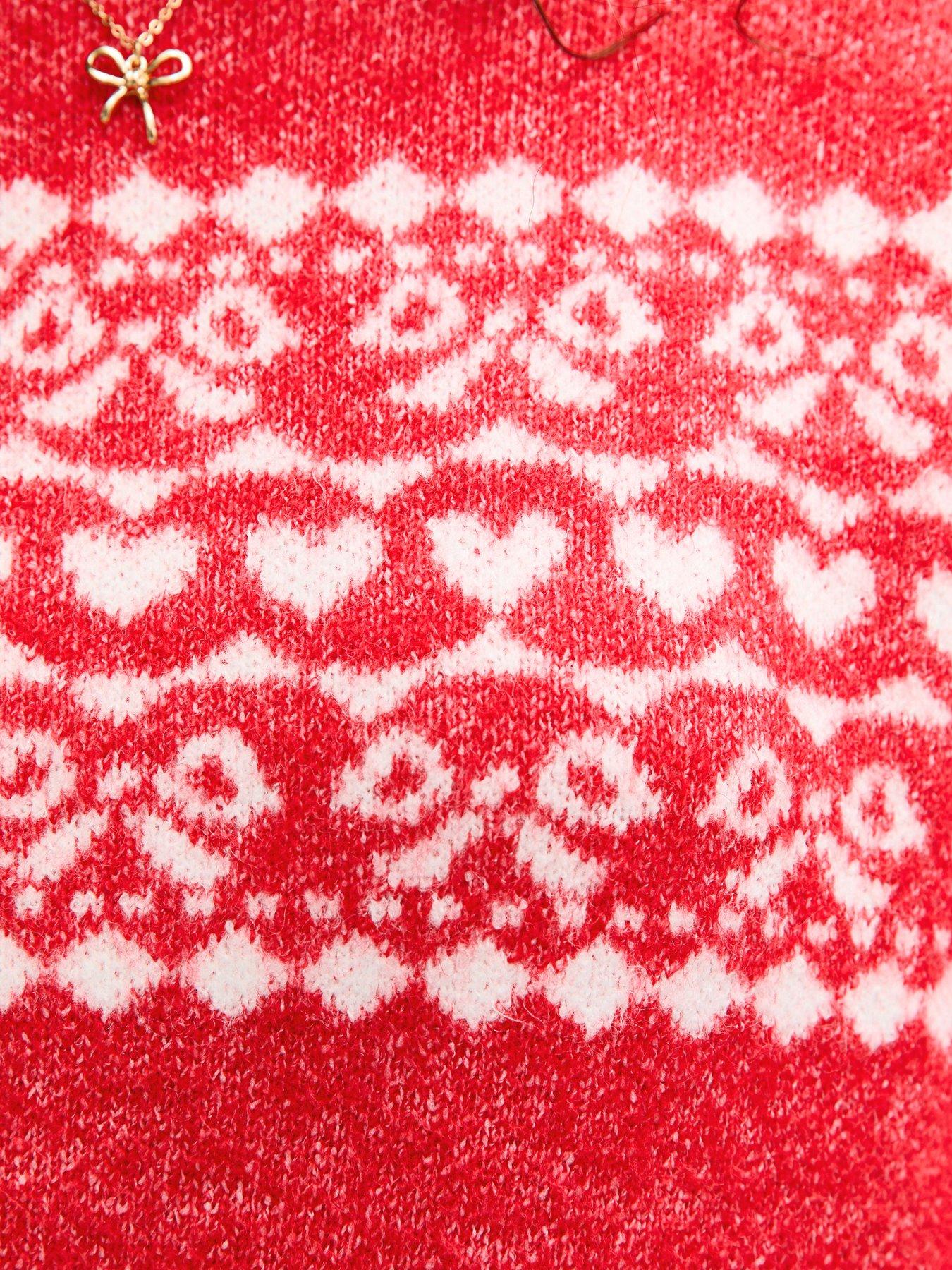 Image 5 of 5 of New Look 915 Girls Fairisle Crew Neck Jumper - Red