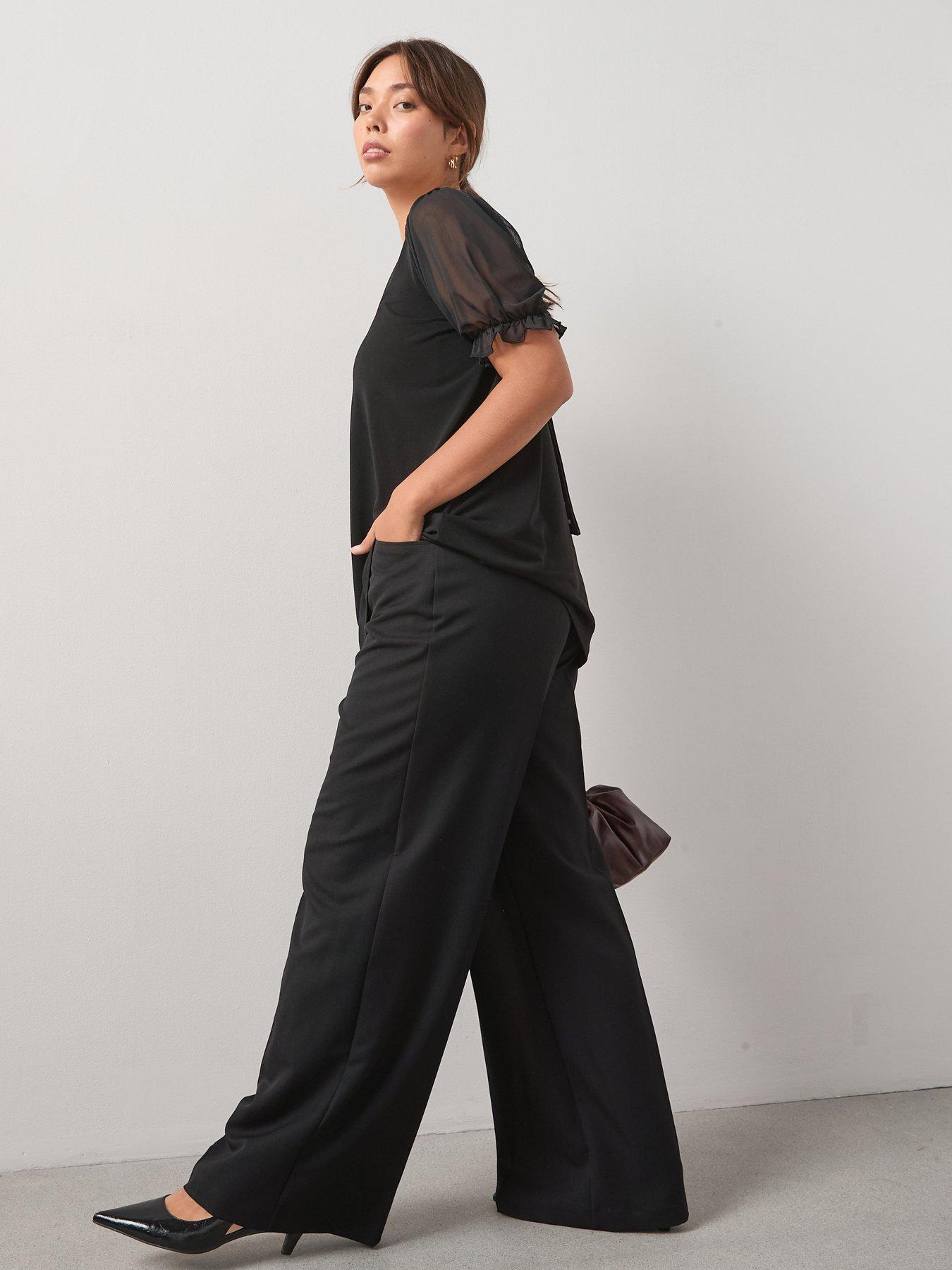 Image 5 of 6 of V by Very Curve Spot Bow Back Short Sleeve Top - Black