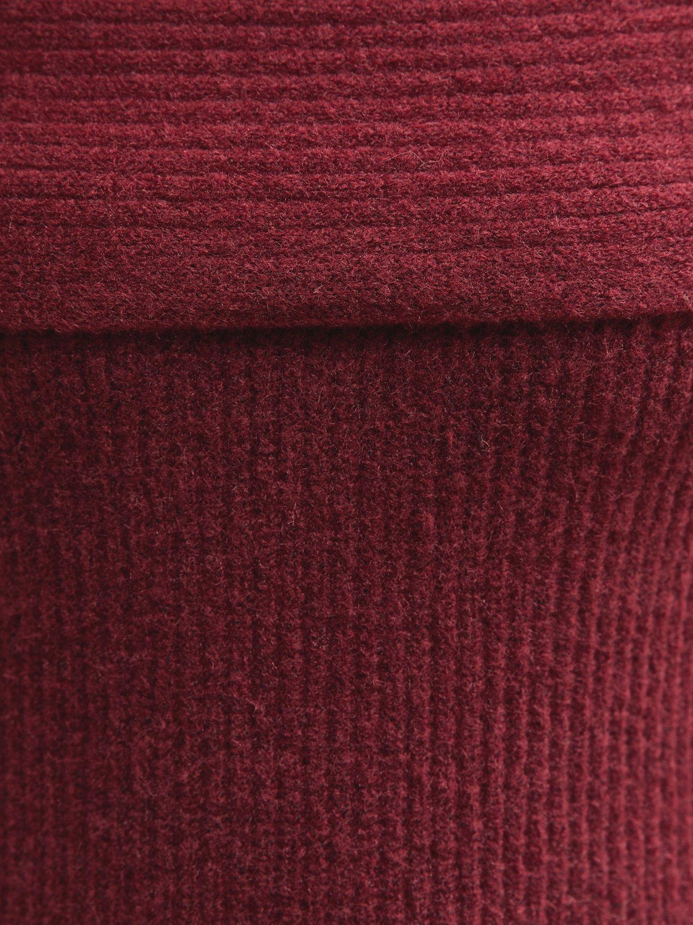 Image 5 of 5 of New Look 915 Girls Off The Shoulder Rib Jumper - Dark Burgundy